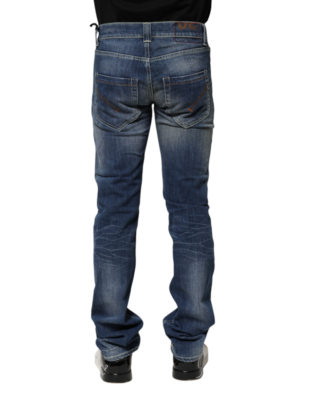 Jeans en jean pour homme Dondup, coupe slim, bleu délavé, style décontracté.
