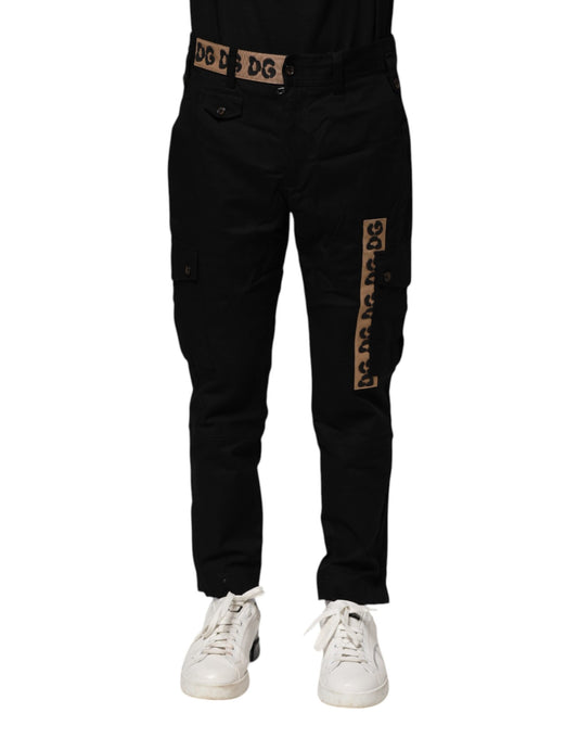 Pantalon cargo décontracté en coton noir Dolce & Gabbana