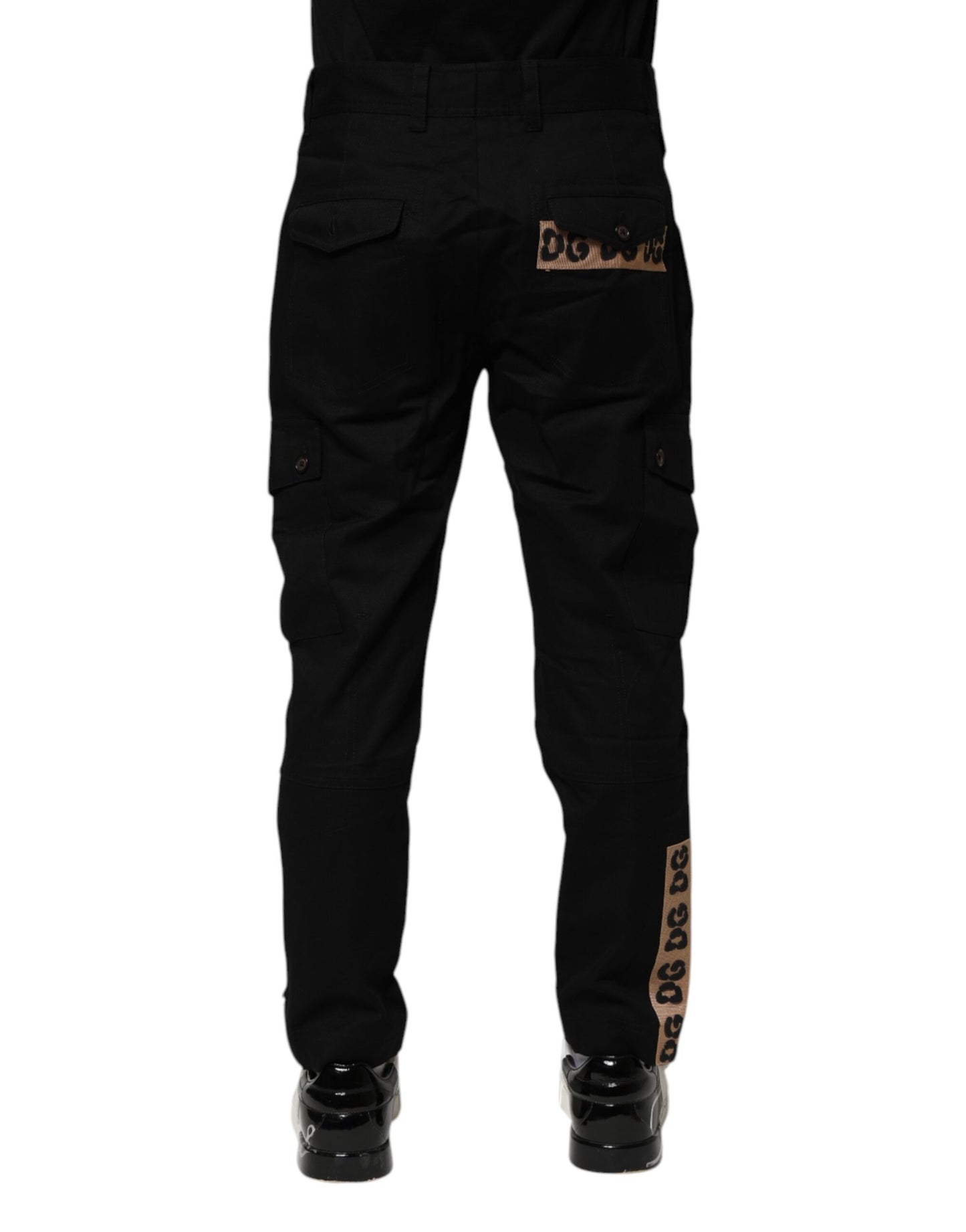 Dolce & Gabbana zwarte katoenen cargo broek