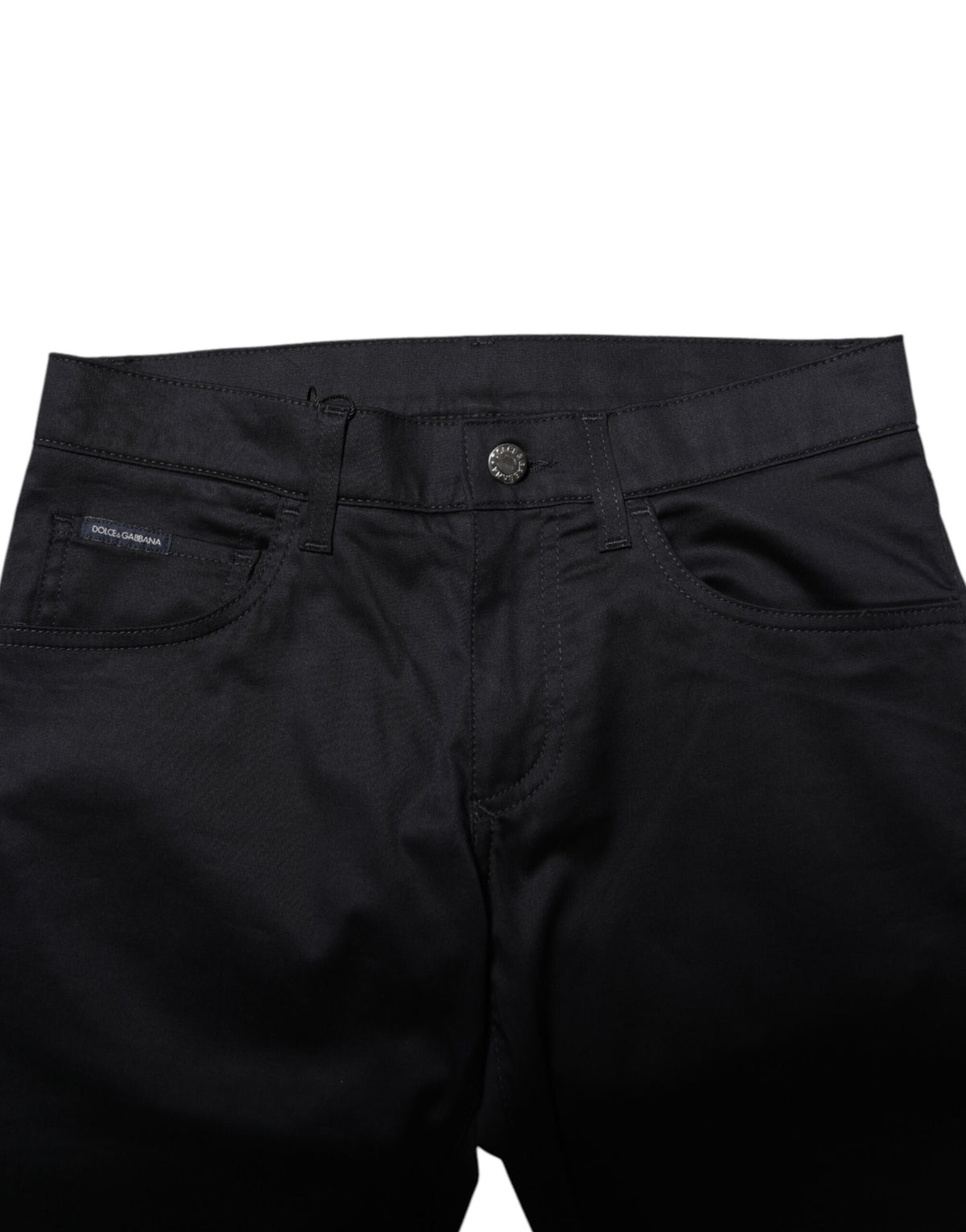 Pantalon skinny taille mi-hauteur en coton noir de Dolce &amp; Gabbana