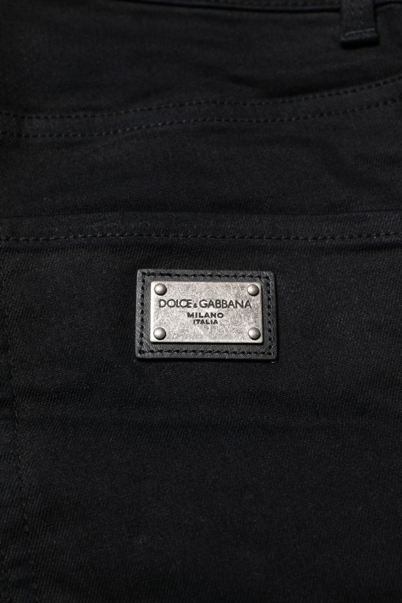 Dolce &amp; Gabbana zwarte, strakke spijkerbroek van katoen