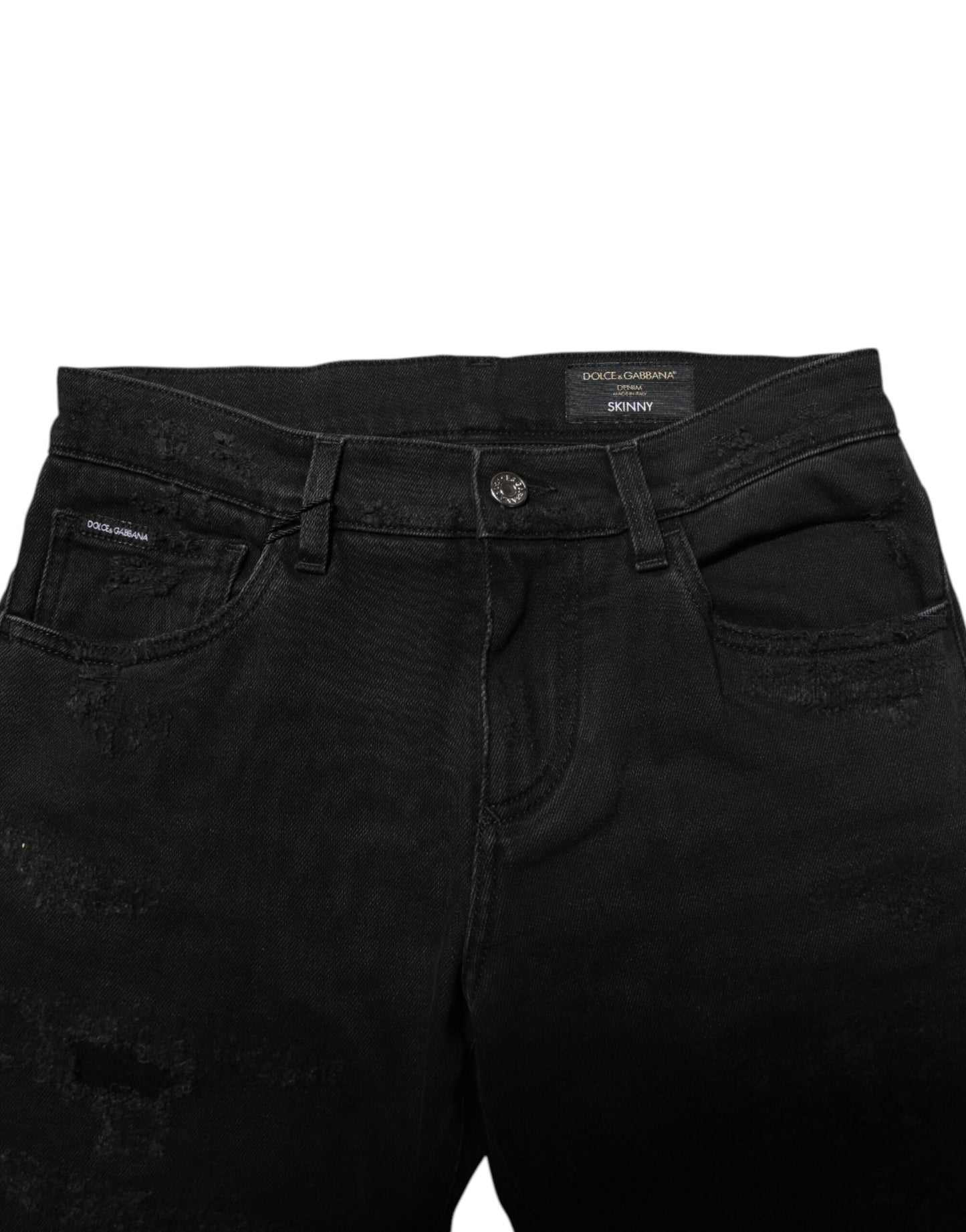 Dolce & Gabbana Black Cotton Skinny Men Denim Jeans