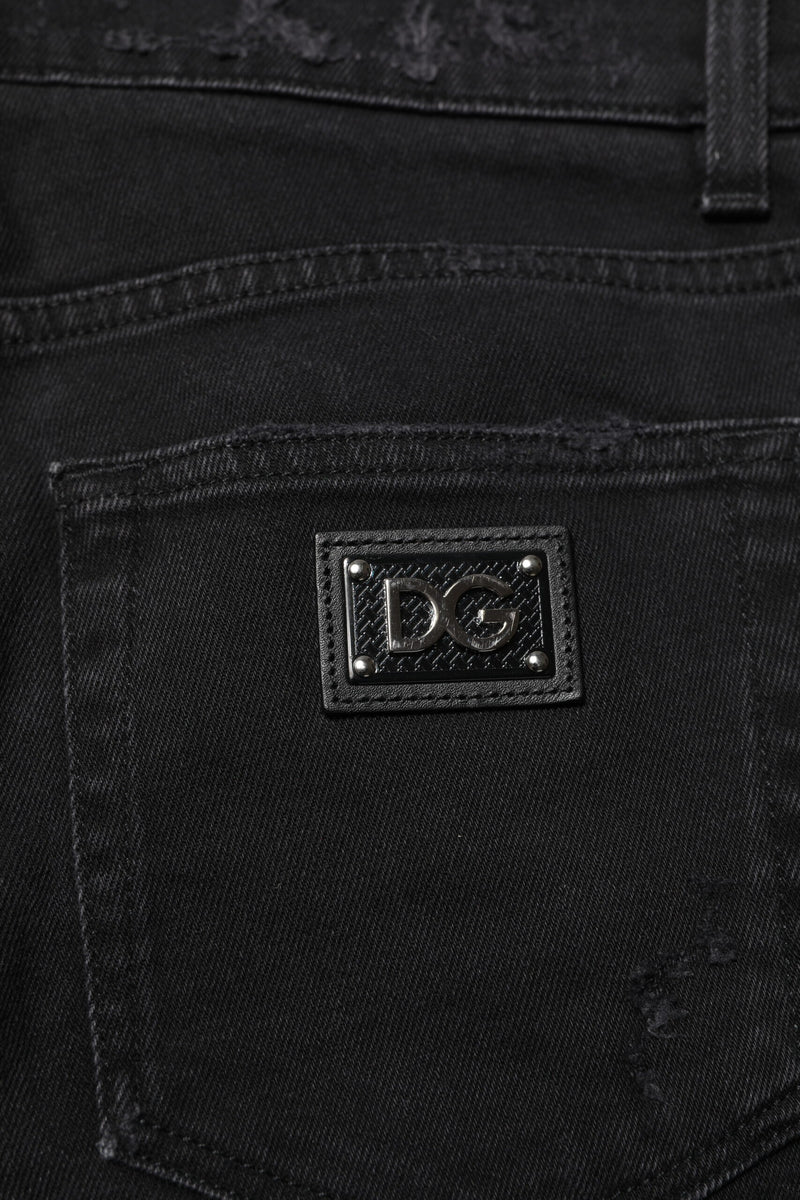 Dolce &amp; Gabbana zwarte, strakke spijkerbroek van katoen voor heren