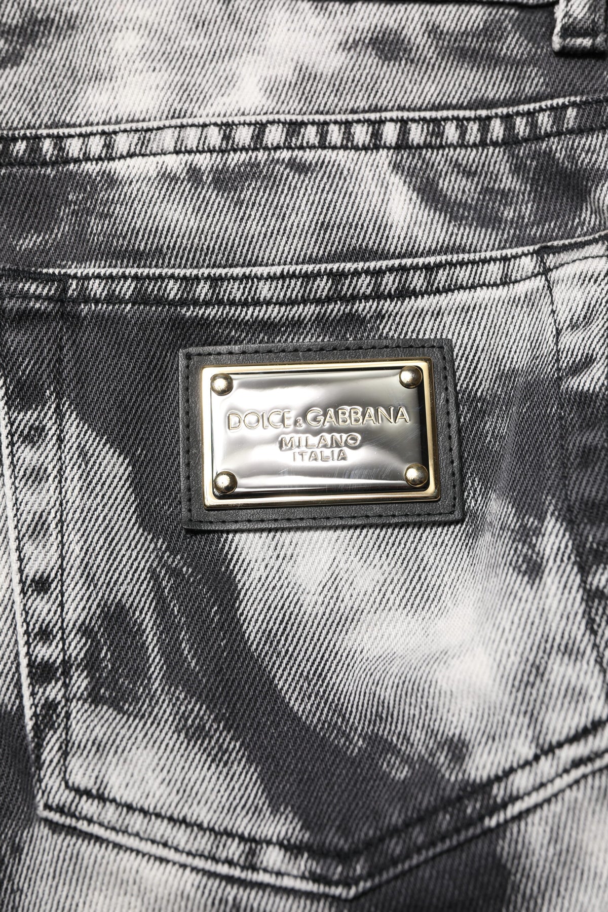 Jeans droit en jean tie-dye noir de Dolce &amp; Gabbana