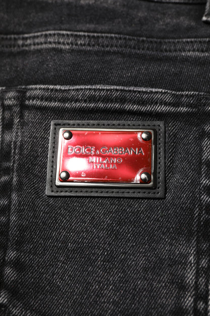 Dolce & Gabbana Black Cotton Skinny Men Denim Jeans