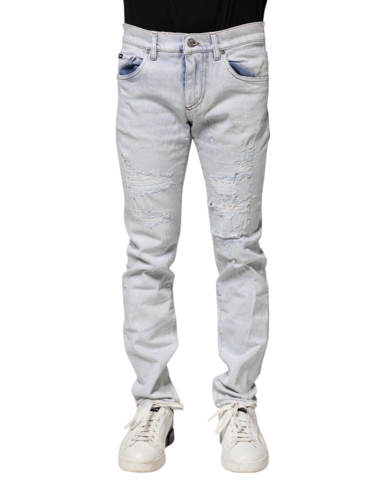 Jeans skinny délavés bleu clair Dolce &amp; Gabbana