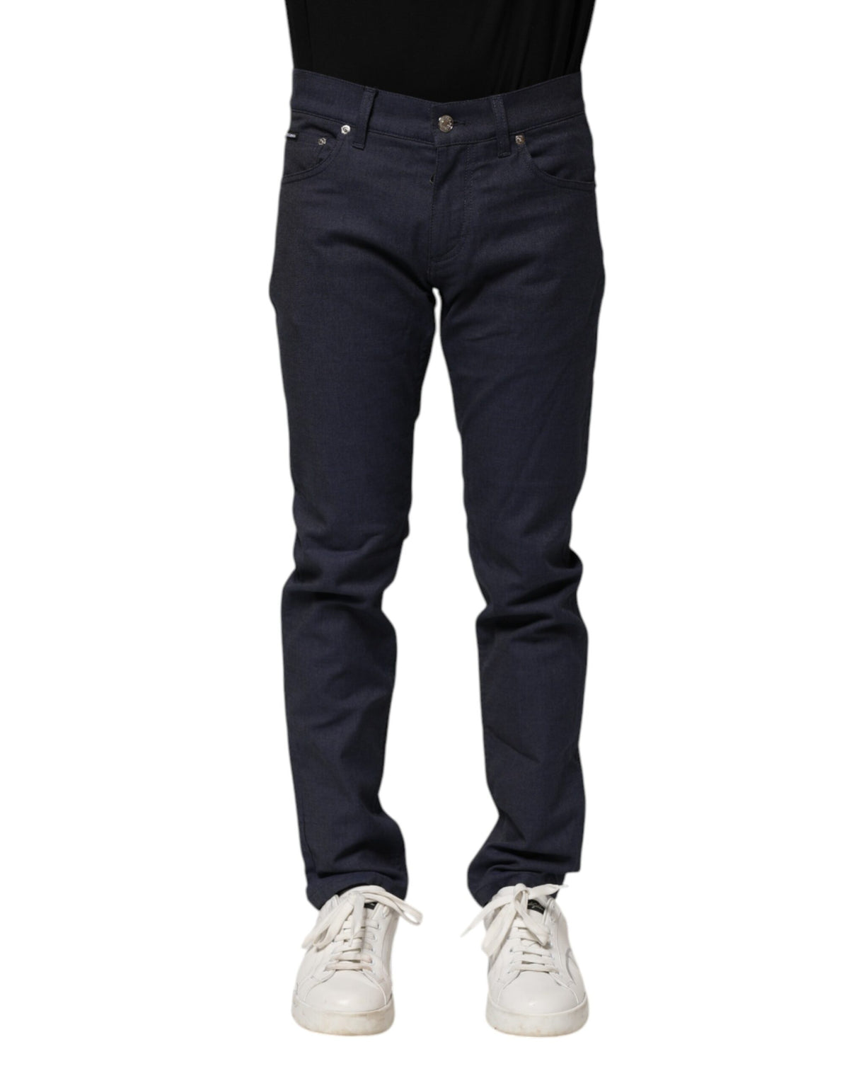 Jeans skinny en coton bleu foncé Dolce &amp; Gabbana