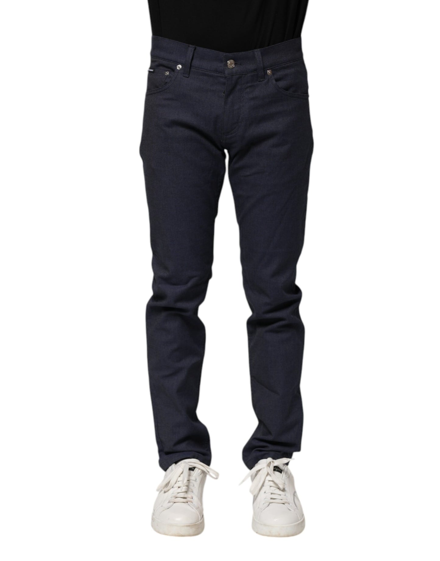 Jeans skinny en coton bleu foncé Dolce &amp; Gabbana