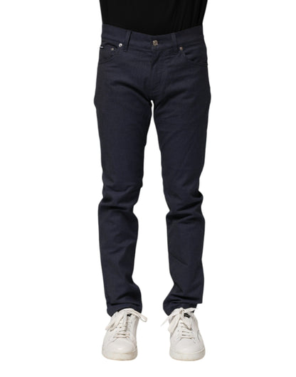 Jeans skinny en coton bleu foncé Dolce &amp; Gabbana