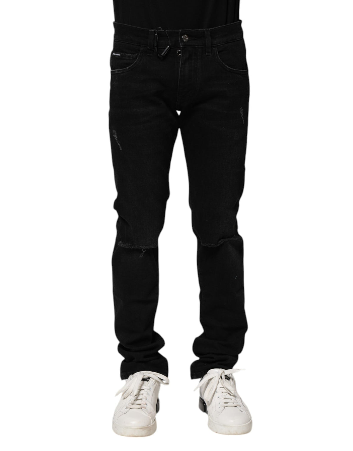 Jean slim en coton noir pour homme de Dolce &amp; Gabbana