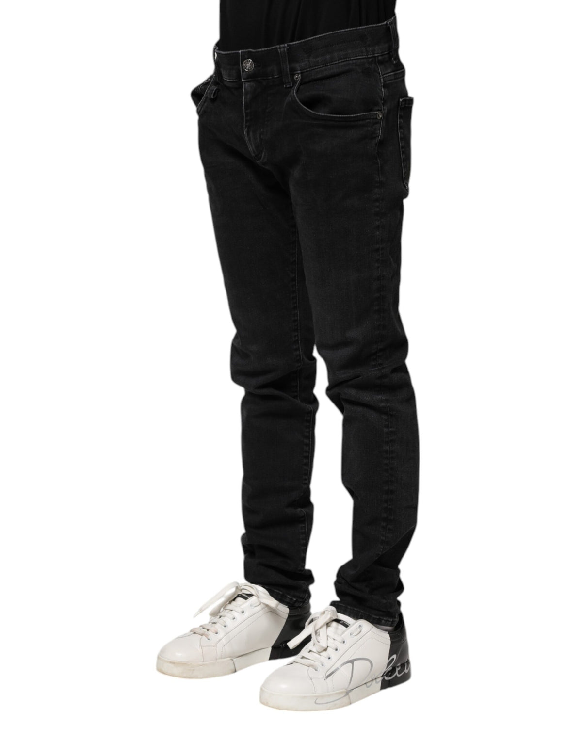 Jean slim en coton noir pour homme de Dolce &amp; Gabbana