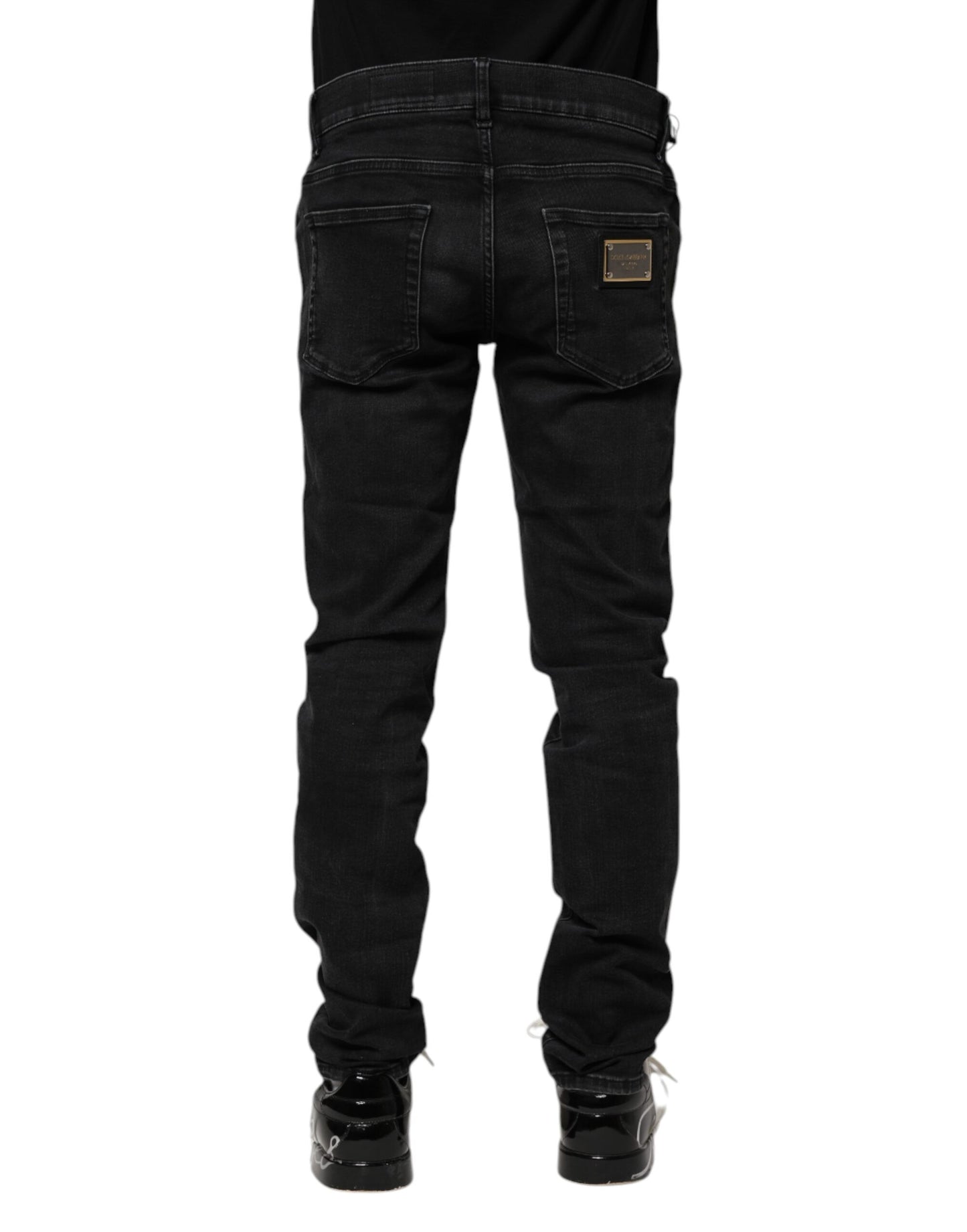 Jean slim en coton noir pour homme de Dolce &amp; Gabbana