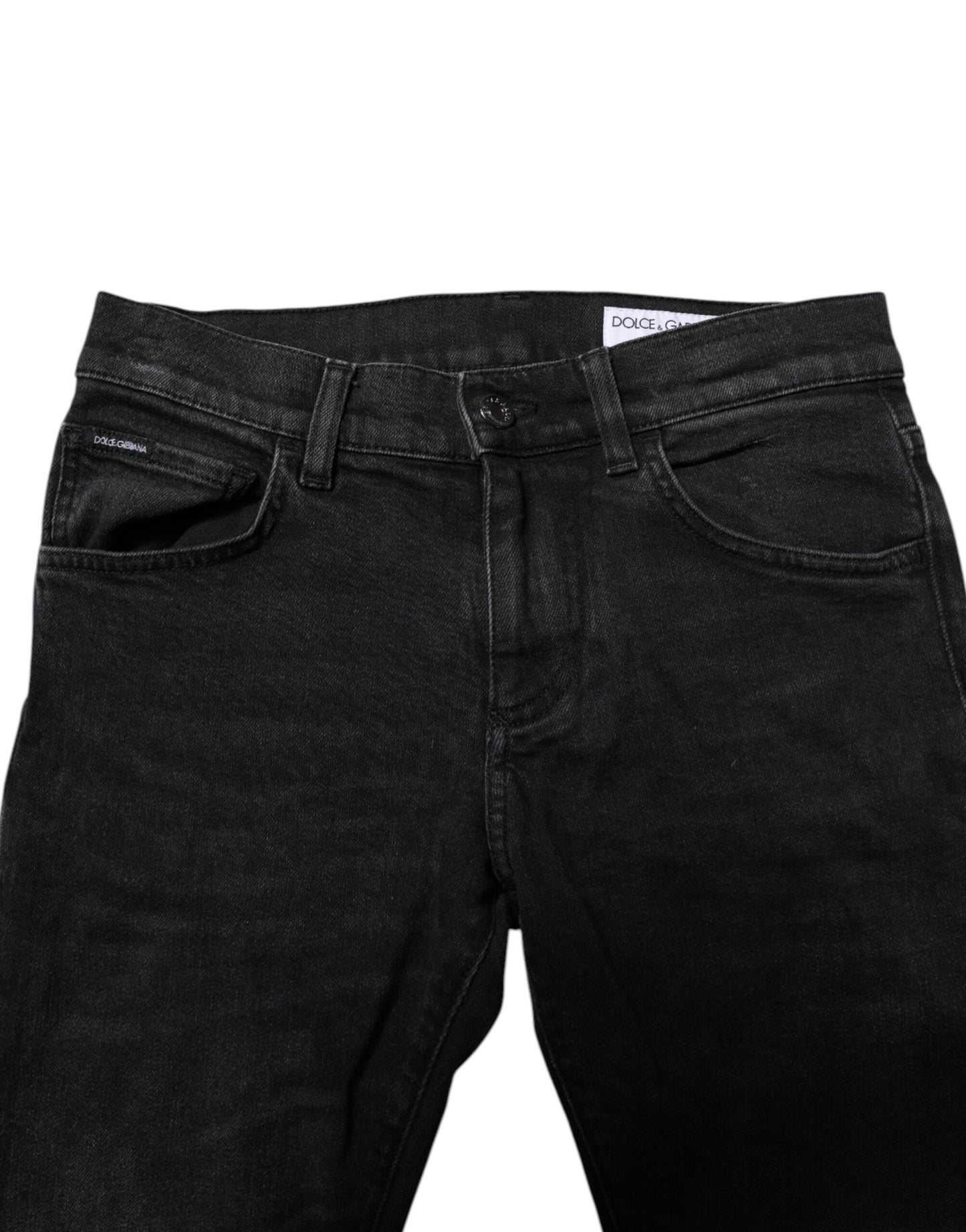 Dolce & Gabbana Black Cotton Skinny Men Denim Jeans