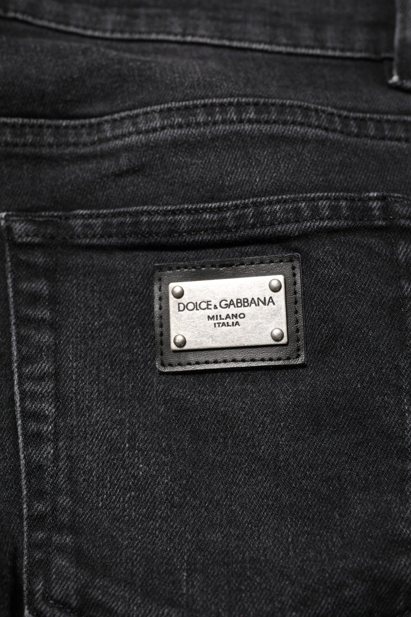 Jean slim en coton noir pour homme de Dolce &amp; Gabbana