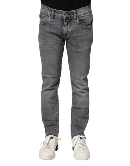 Dolce & Gabbana Gray Cotton Skinny Men Denim Jeans
