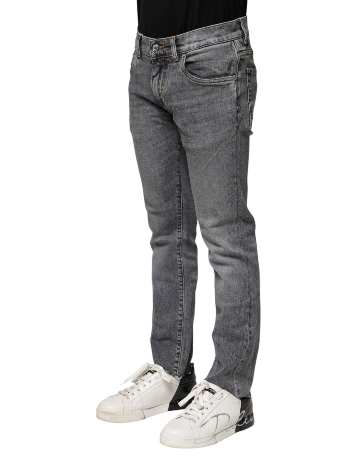 Jeans skinny en coton gris pour homme de Dolce &amp; Gabbana