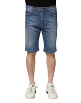 Shorts Bermuda en jean en coton stretch bleu pour homme de Dolce &amp; Gabbana