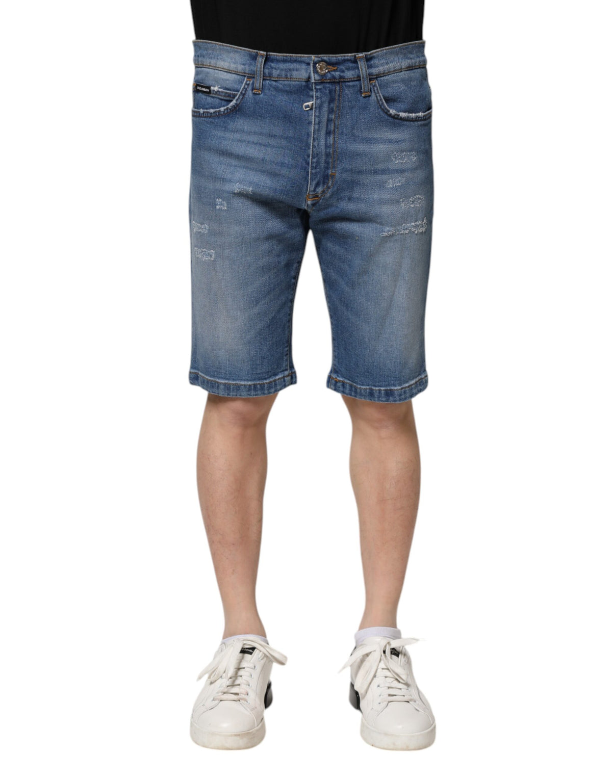 Shorts Bermuda en jean en coton stretch bleu pour homme de Dolce &amp; Gabbana