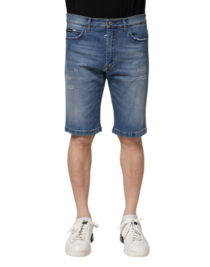 Shorts Bermuda en jean en coton stretch bleu pour homme de Dolce &amp; Gabbana