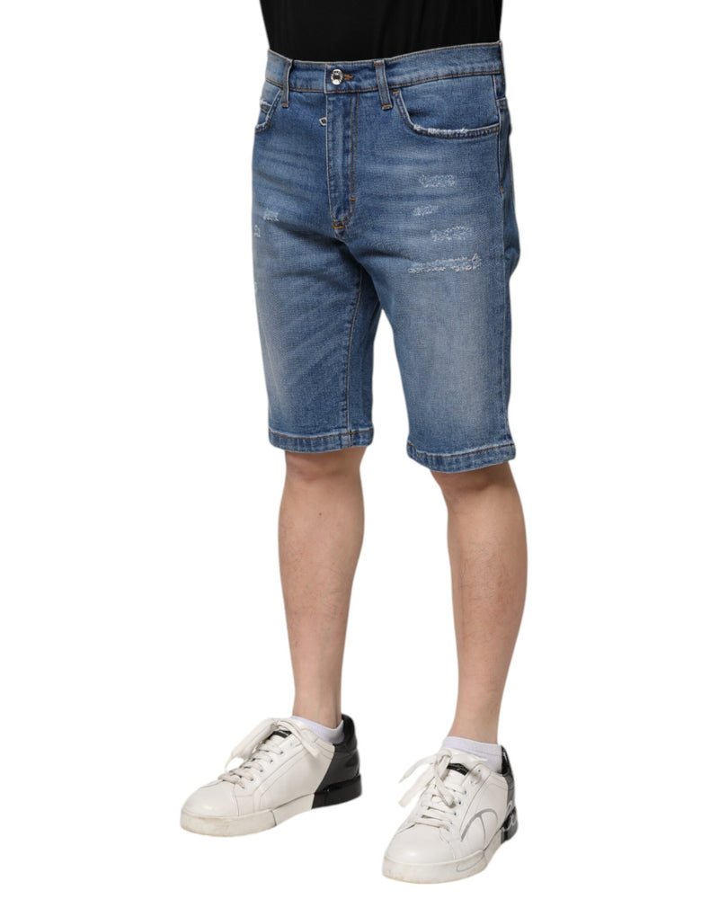 Shorts Bermuda en jean en coton stretch bleu pour homme de Dolce &amp; Gabbana