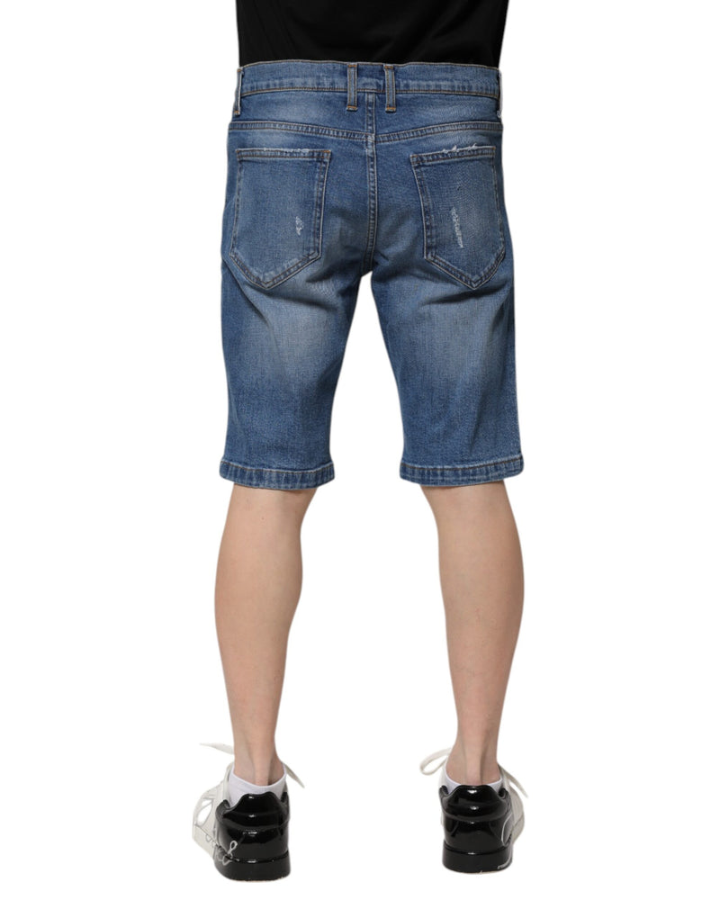 Shorts Bermuda en jean en coton stretch bleu pour homme de Dolce &amp; Gabbana