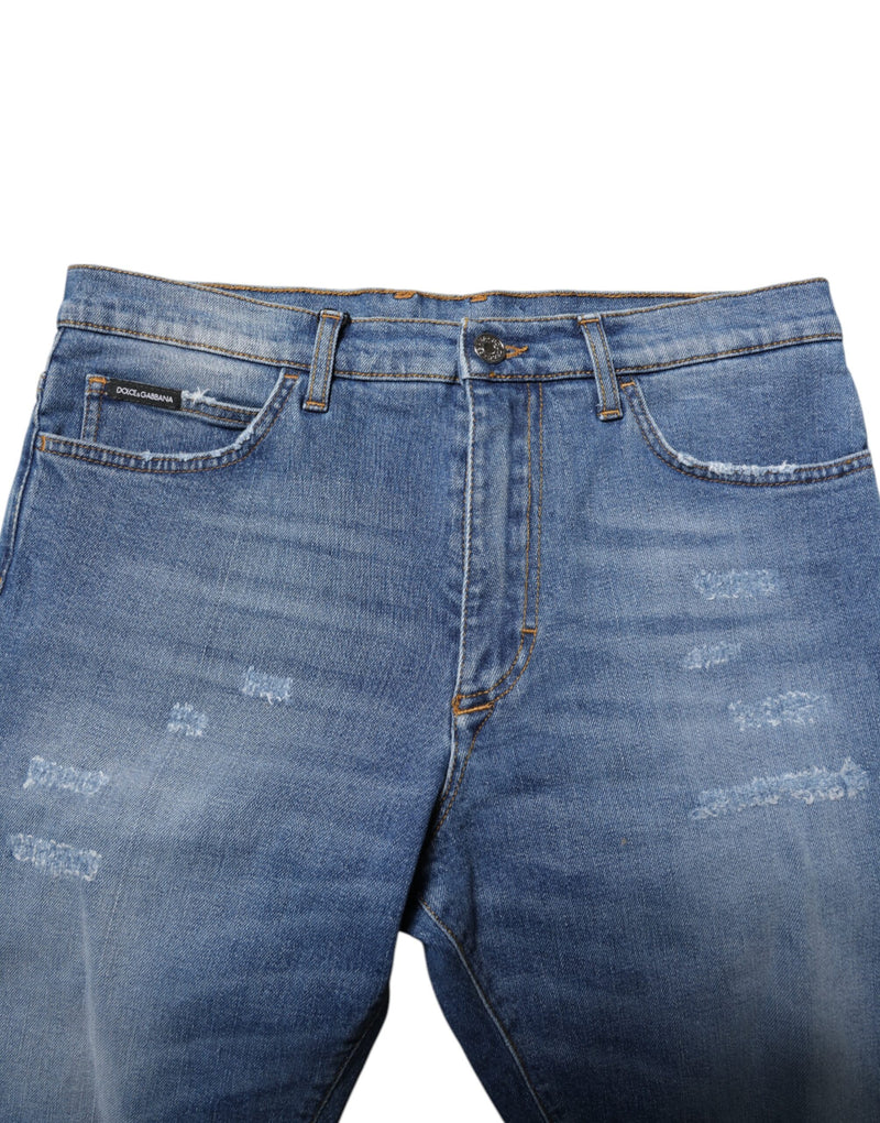 Shorts Bermuda en jean en coton stretch bleu pour homme de Dolce &amp; Gabbana