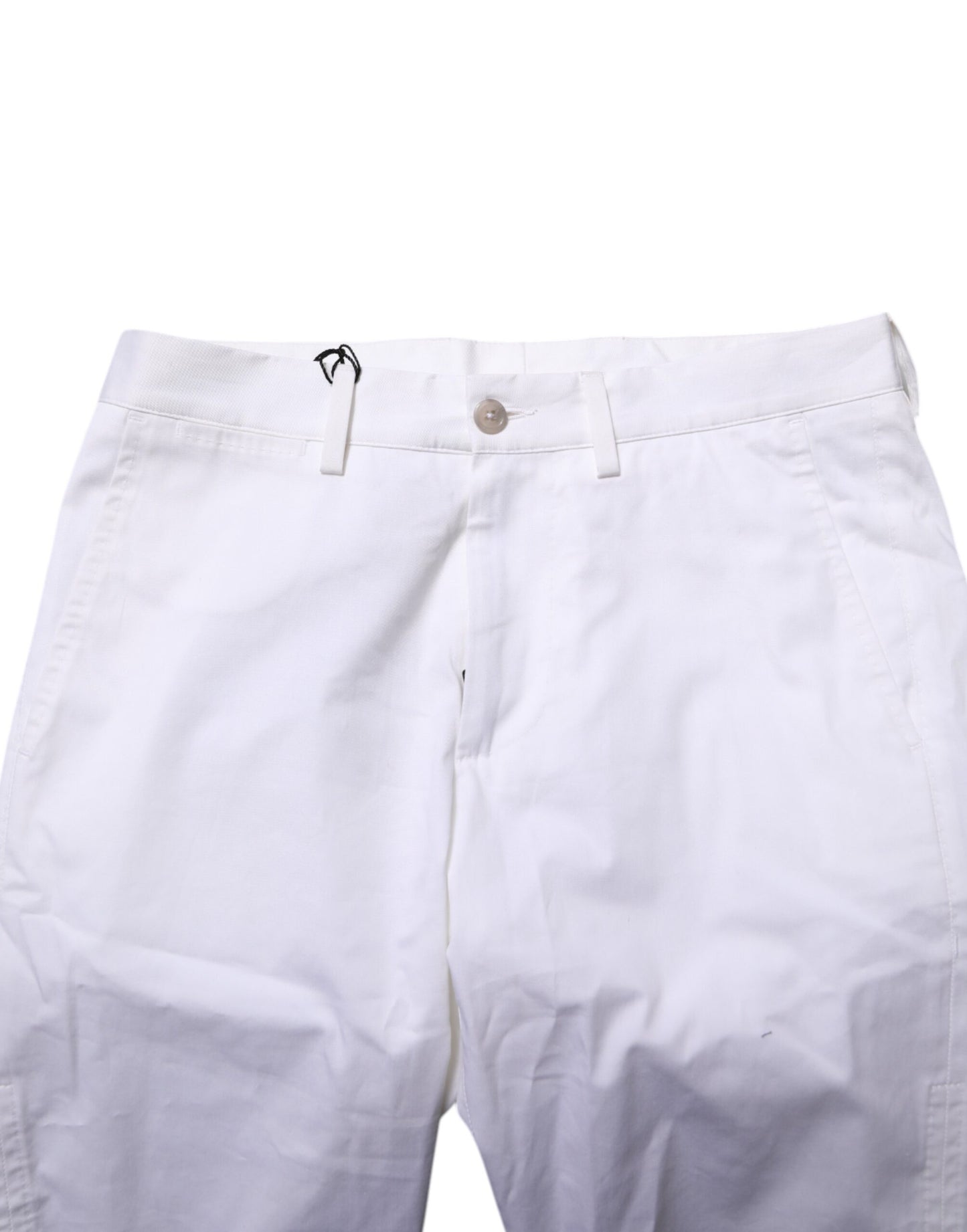 Dolce & Gabbana White Cotton Stretch Men Denim Bermuda Shorts