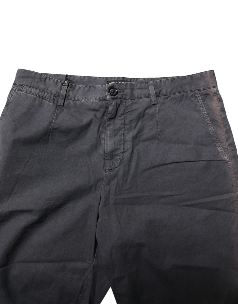 Dolce &amp; Gabbana donkergrijze katoenen stretch denim bermuda shorts