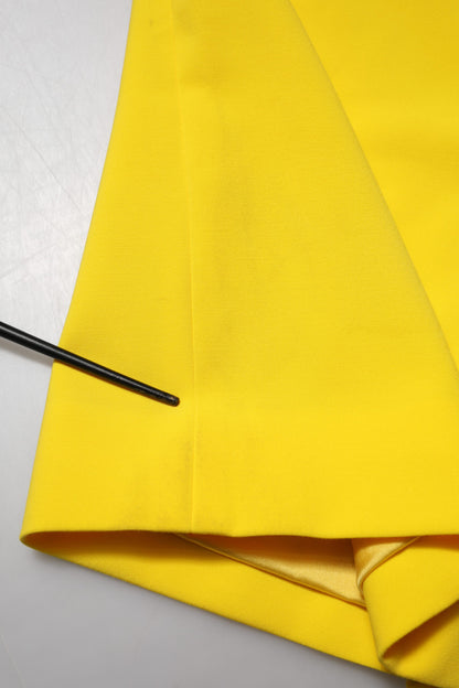 Robe midi moulante sans manches en polyester jaune de Dolce & Gabbana