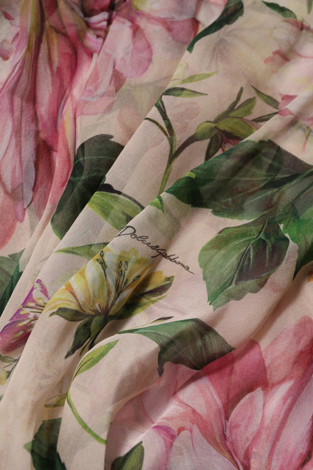 Robe Maxi Longue à Imprimé Floral Rose Dolce & Gabbana