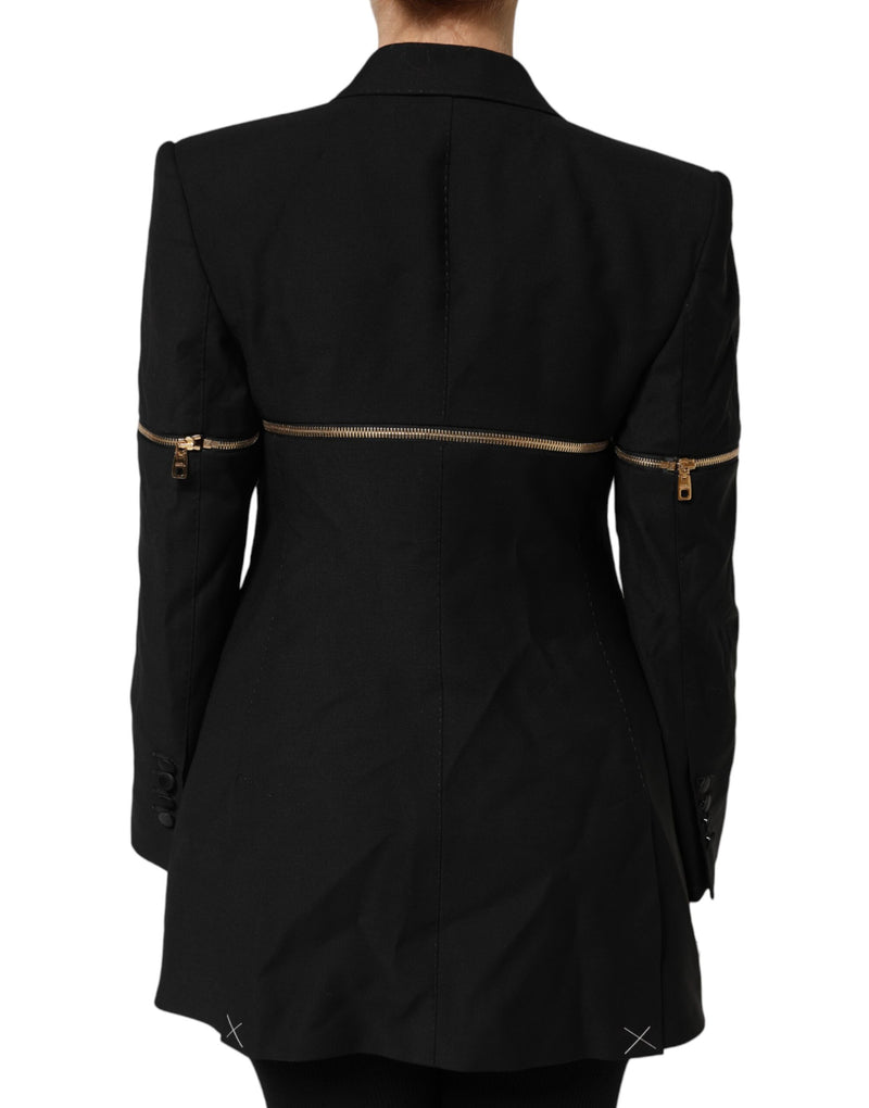 Dolce & Gabbana Blazer Noir avec Détails Zippés