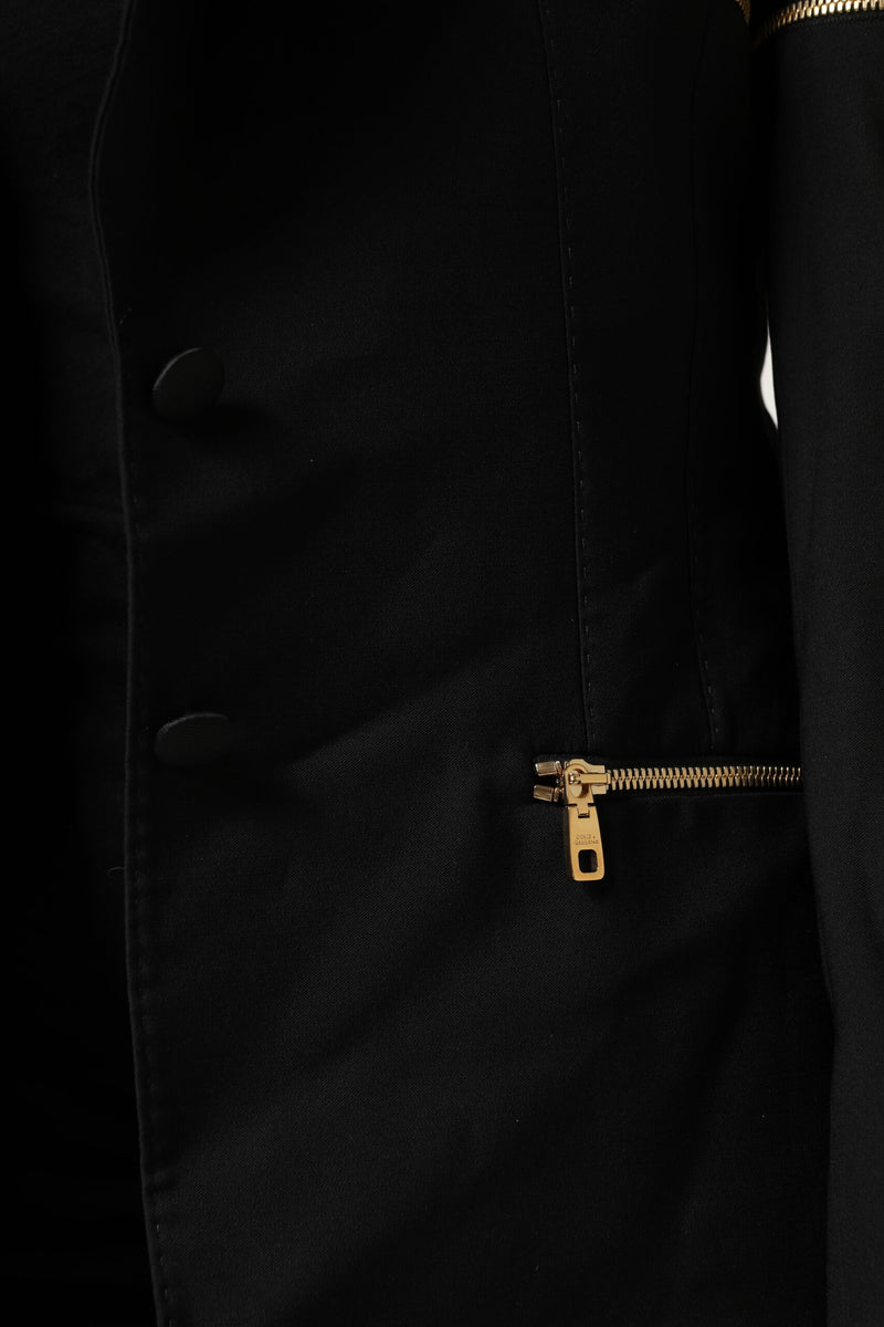 Dolce & Gabbana Blazer Noir avec Détails Zippés
