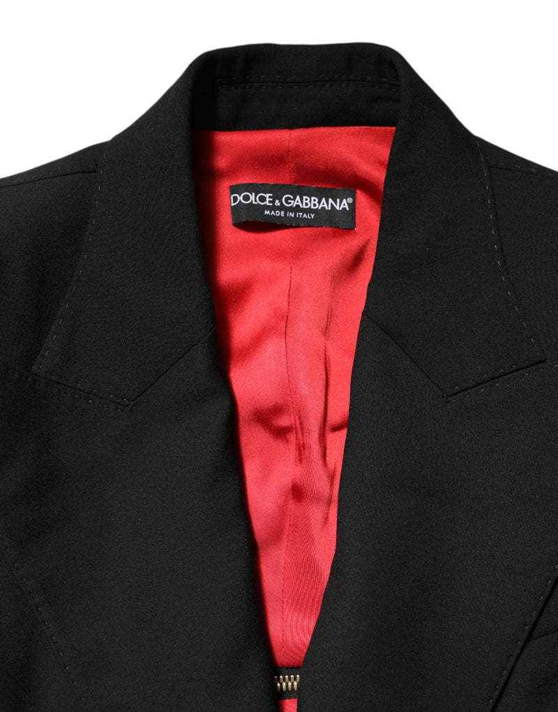Dolce & Gabbana Blazer Noir avec Détails Zippés