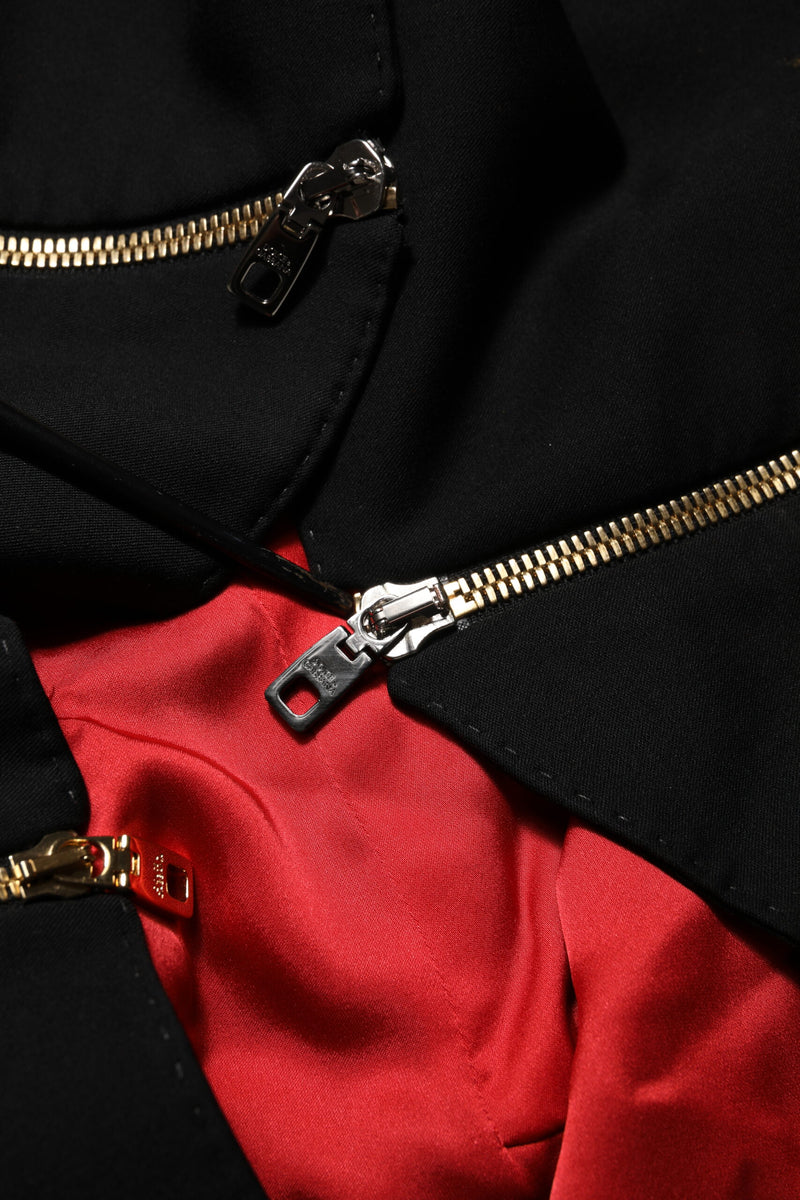 Dolce & Gabbana Blazer Noir avec Détails Zippés