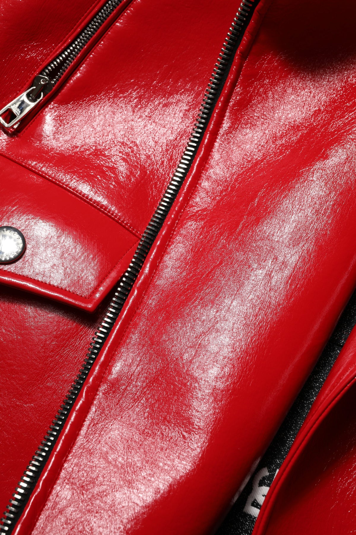 Dolce & Gabbana Veste Rouge en Cuir d'Agneau à Fermeture Éclair