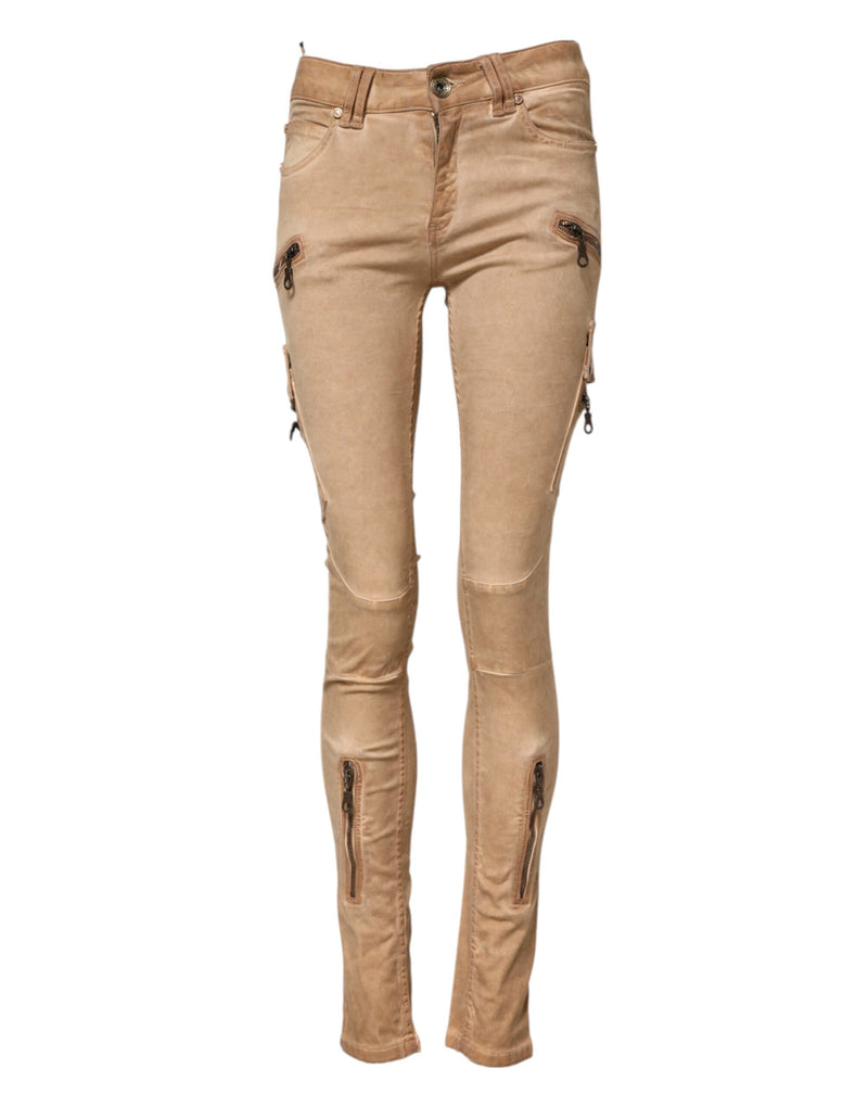PLEIN SUD JENIUS Jean Skinny Brun à Taille Mi-haute