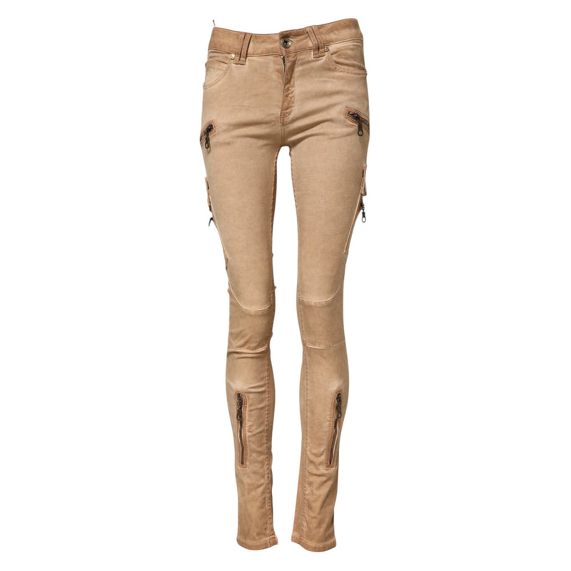 PLEIN SUD JENIUS Jean Skinny Brun à Taille Mi-haute