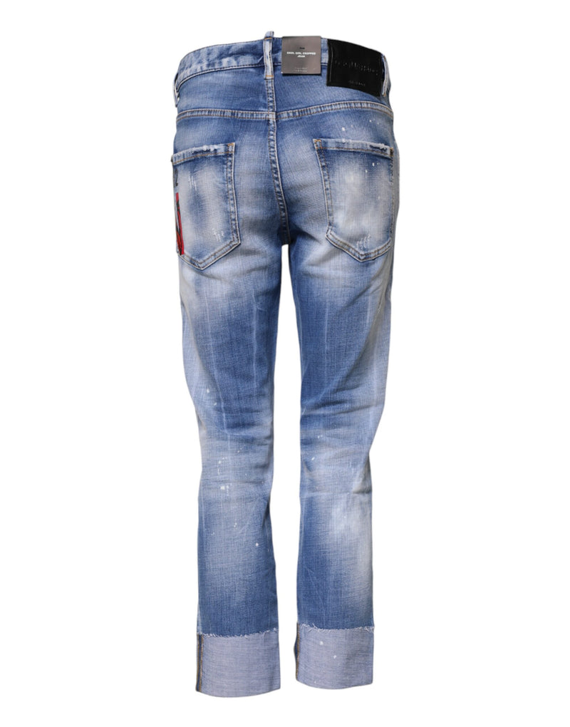 Jeans en denim skinny bleu délavé Dsquared²