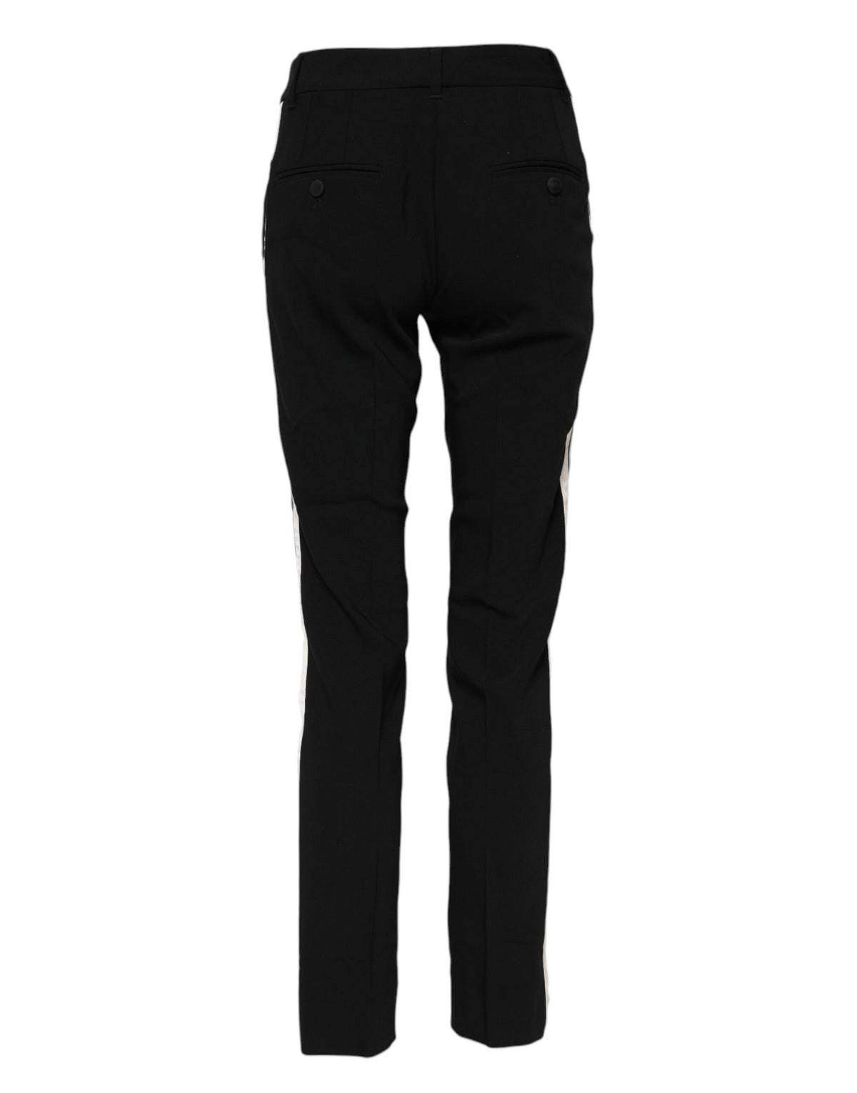 Dolce & Gabbana Pantalons Tapered Noir en Laine Mi-Taille