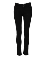 Dolce & Gabbana Jeans Skinny Noirs en Coton Mi-Taille