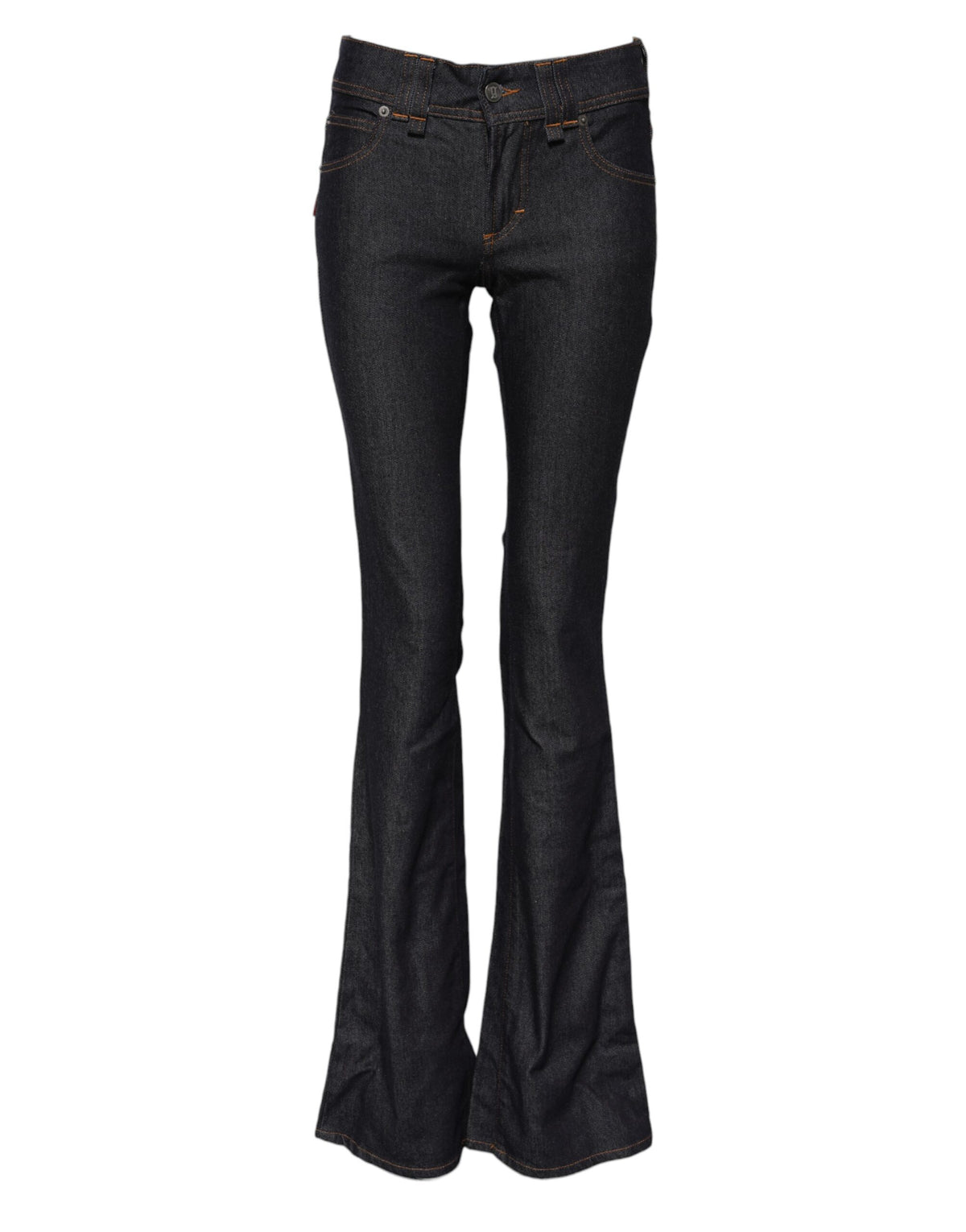 John Galliano Blue Mid Waist Flared Denim Jeans