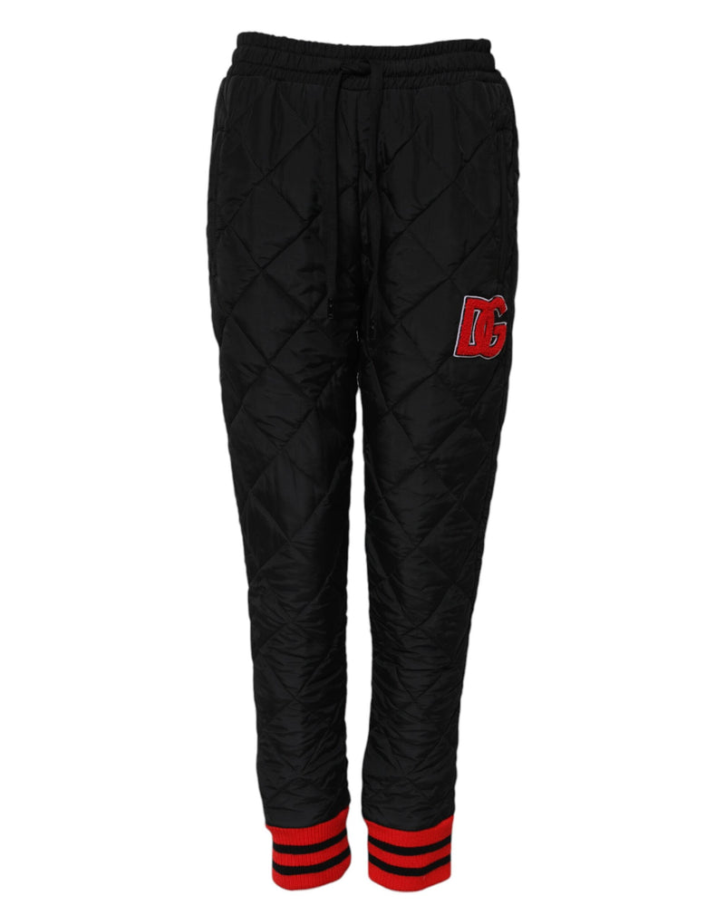Pantalon de jogging noir matelassé taille mi-hauteur Dolce &amp; Gabbana