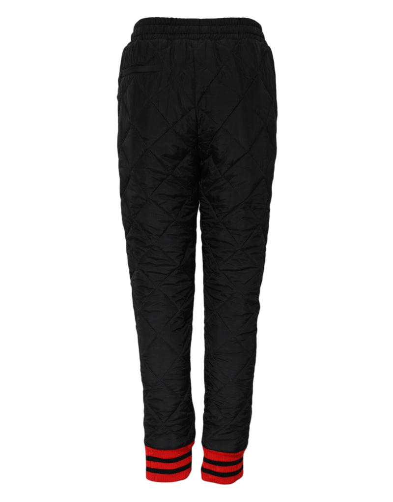 Pantalon de jogging noir matelassé taille mi-hauteur Dolce &amp; Gabbana