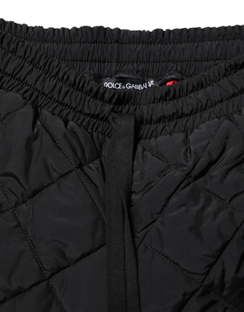 Pantalon de jogging noir matelassé taille mi-hauteur Dolce &amp; Gabbana