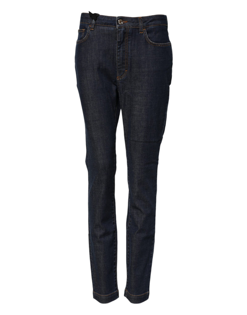 Dolce & Gabbana Blue Queen Patch AUDREY Jeans - Élégance et Confort