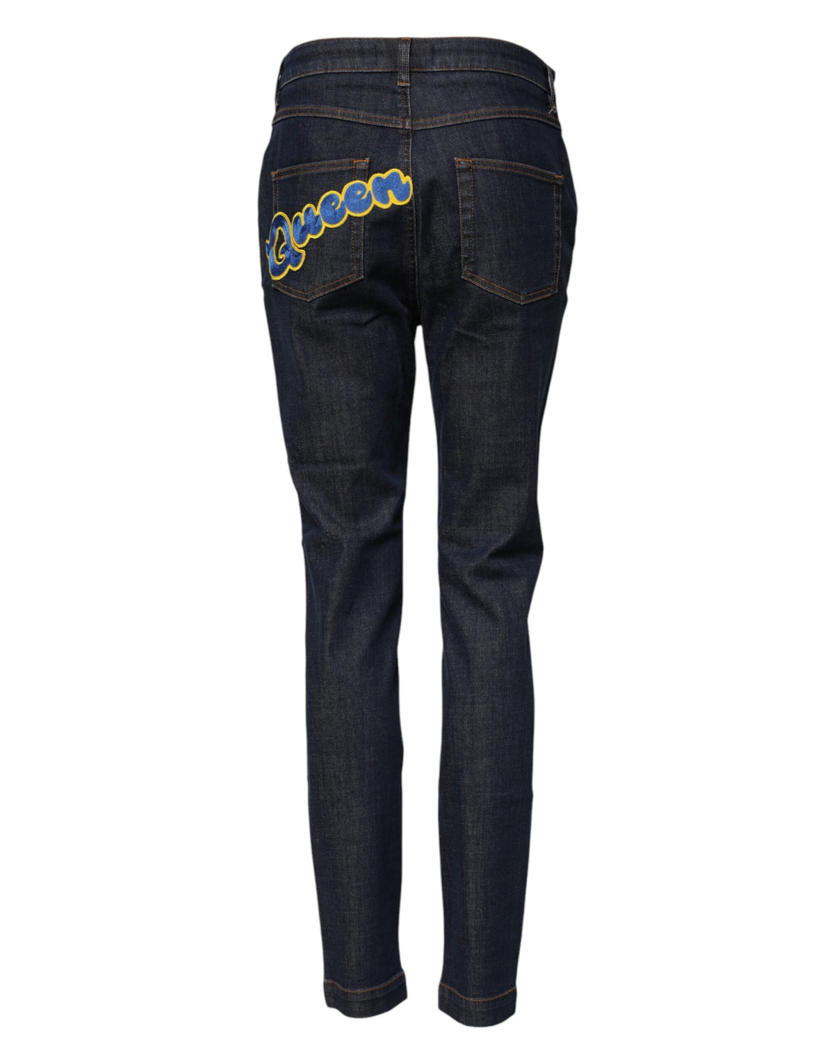 Dolce & Gabbana Blue Queen Patch AUDREY Jeans - Élégance et Confort