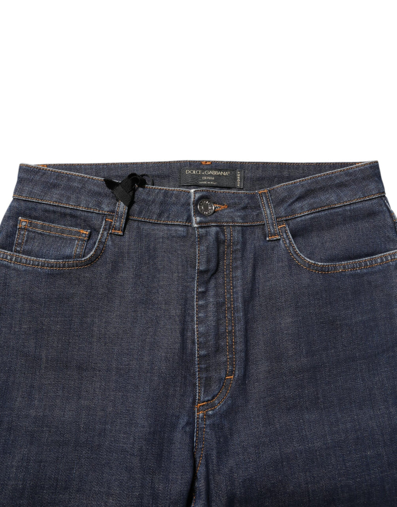 Dolce & Gabbana Blue Queen Patch AUDREY Jeans - Élégance et Confort