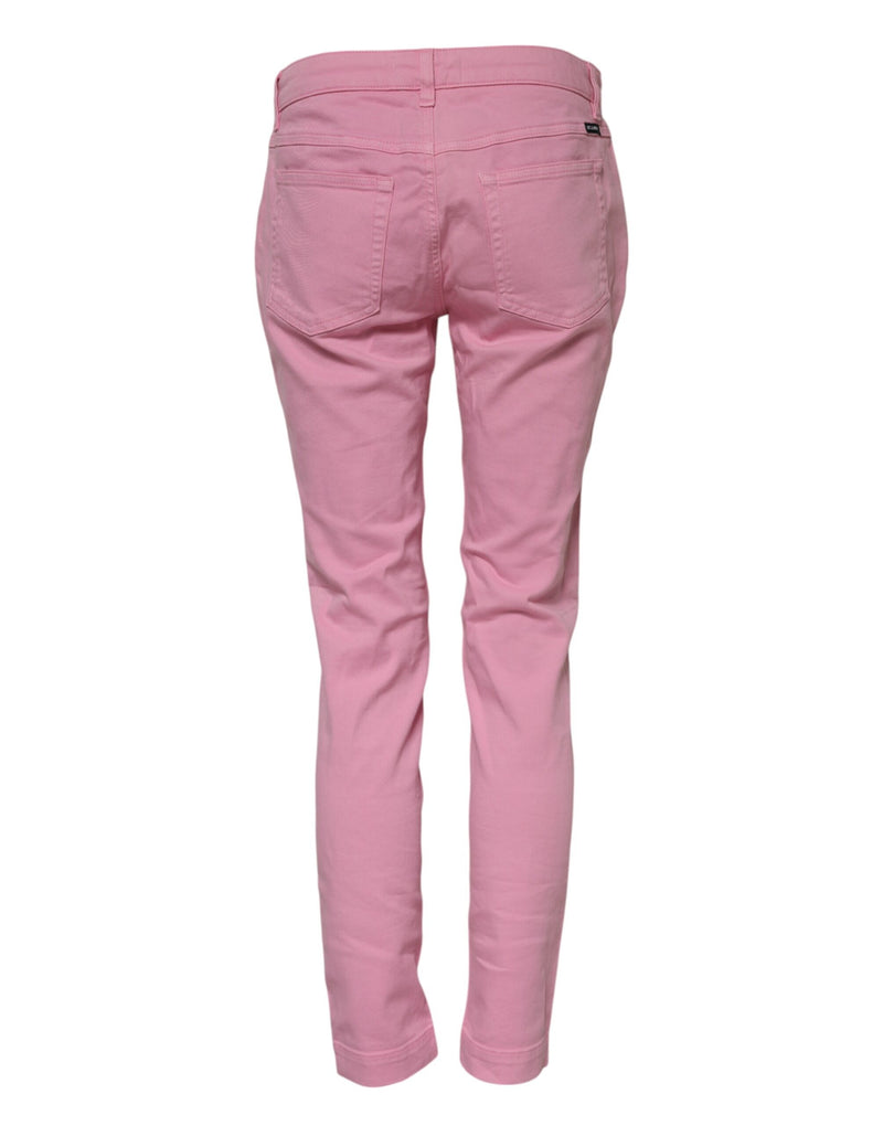 Dolce & Gabbana Pretty Pink Cotton Skinny Denim Jeans