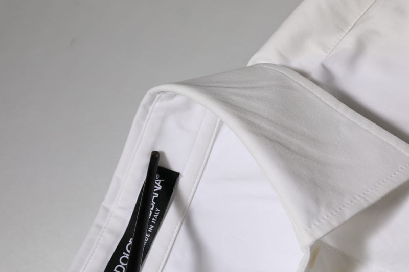 Dolce & Gabbana Chemise Blanche en Coton à Col Longues Manches