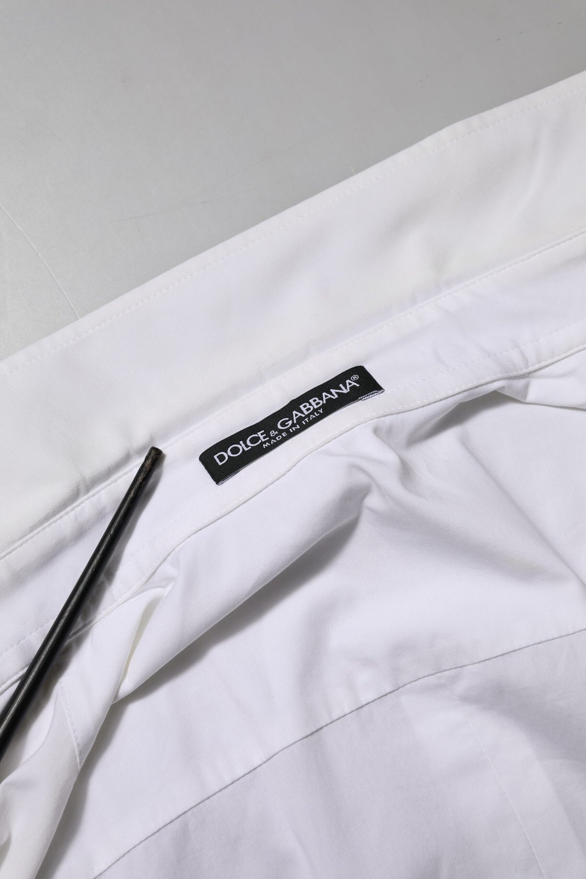 Dolce & Gabbana Chemise Blanche en Coton à Col Longues Manches